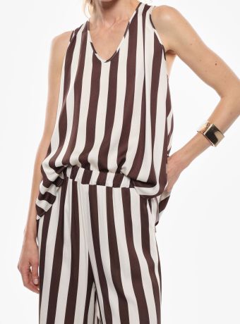 Top a righe senza maniche