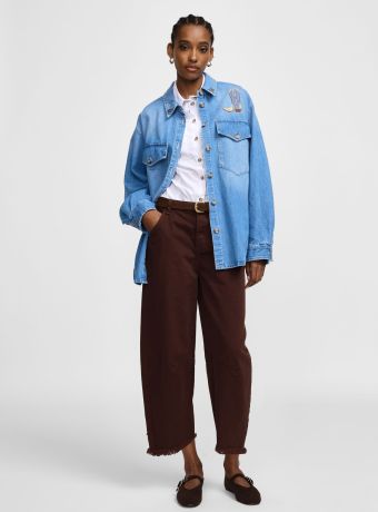 Pantaloni larghi con orlo sfilacciato