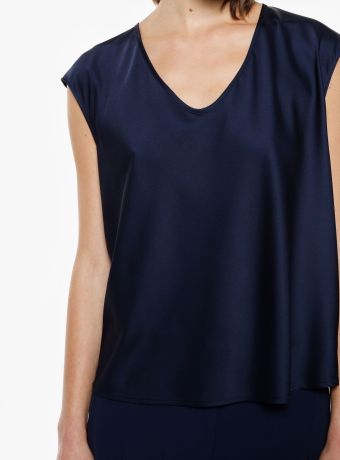 Top ampio scollo a v senza maniche