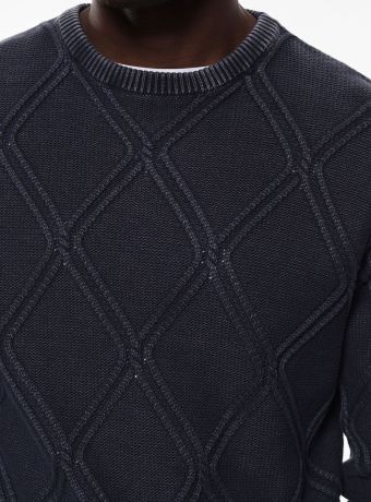 Maglione a rombi a manica lunga